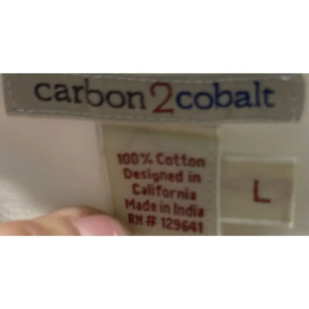 Carbon 2 Cobalt Large (L) White Button Down